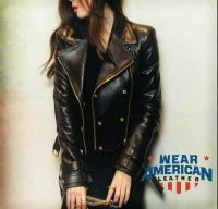 Women's Black Moto Style Genuine Leather Motorcycle Slim fit Biker Jacket