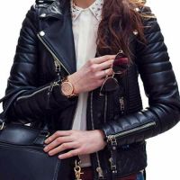 Women's Genuine Lambskin Leather Stylish Jacket Biker Motorcycle Slim Coat