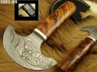 Handmade Damascus Steel ULU Saddler-Leather Cutter Tool-Half Moon