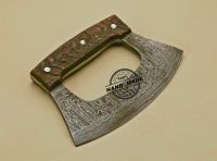 Damascus Steel Handmade Magestic Ulu Knife,Excellent & Awesome Kitchen Cutlery