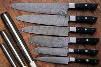 CUSTOM MADE DAMASCUS BLADE 6Pcs. CHEF/KITCHEN KNIVES SET