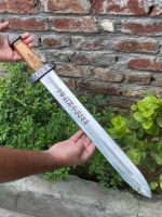 Custom handmade D2 tool Hunting-Viking Sword With leather Sheath