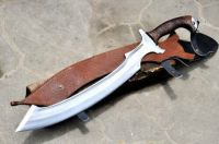 25" BEAUTIFUL CUSTOM HANDMADE D2-TOOL STEEL HUNTING KOPISH SWORD WITH LLEATHER SHEATH