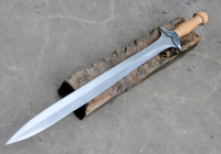 Custom Handmade Carbon Steel Blade Greek Xiphos Sword With Beautiful Sheath