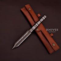 Boot Tri Edge KrIs Dagger Custom Handmade Damascus Steel Survival Dagger Knife