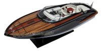 RIVA RAMA 44 DARK PURPLE PAINTED WOODEN MODEL BOAT HIGH QUALITY MADE IN VIETNAM