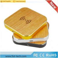 New qi portable wireless cellphone transmitter wood metal wireless charger pad portable universal induction charger Amazon hot