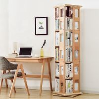 Kids Library Wood Rotating Bookcase