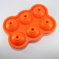 Bpa Free Reusable 6 Holes Silicone Sphere Ice Ball Mold