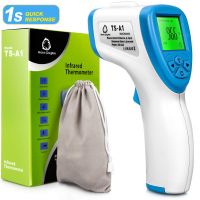 CARIAN Digital Forehead Thermometer Non-Contact Safety Laser Infrared Thermometer for Ear and Wrist 3-in-1 Medical Temperature Gun for Adult Baby Kid, Accurate & Fast Reading - Blue 