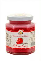 Creamed honey with strawberry flavour