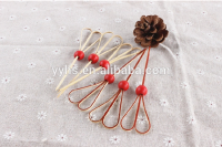 Heart Shaped Party Supplies Bamboo Desert Picks Fruit Skewers With Wooden Bead 