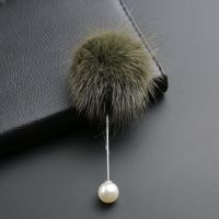 Brooches For Women's Accessory Pin Long Needle Lovely Mink Fur Ball Brooch Set Luxury Brooch Pin Cc Brooch Gifts For Men 