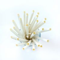 Manufactory price, FDA SGS Environmentally friendly biodegradable compostable natural solid white paper straw (6mmx197mm).