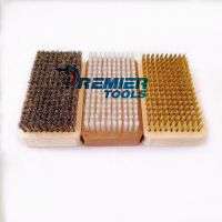 Wood block Brass, Horsehair, Nylon Ski Wax Brushes