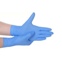 Blue Lint Free Antistatic Stripe Fabric ESD Dotted Gloves