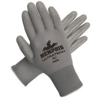 Dust free white PU grey stripe palm coating gloves ESD top fit Gloves 