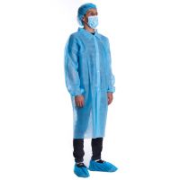 Breathable Wholesale PP Non Woven Disposable Visitor Hospital Uniform Lab Coat