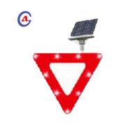 Triangle Solar Traffic Safety LED Yield Sign