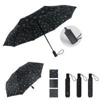 Inquire about 3 Fold Auto Open with Star Printing Rain Umbrella