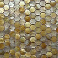 Seamed Yellow lip sea shell mosaic tiles hexagon mother of pearl mosaics