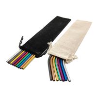 Stainless Steel StrawsÃ‚Â with Velvet Bag