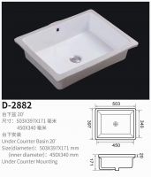 Bathroom Sanitary Ware Cabinet Ceramic Vanity Glazed White Lavatory Porcelain Kitchen Under-Counter  Hand Wash Basin