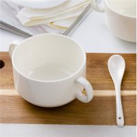 Pure White Bone China Binaural Bowls