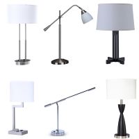 Hotel Guset Room Usb Brushed Nickel Table Lamp With Linen Lampshade