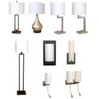 Hotel Guset Room Usb Brushed Nickel Table Lamp With Linen Lampshade