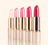Elegant lipsticks in four different pinks and reds color