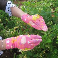 colorful PU coated palm fit garden glove manufacturer for women