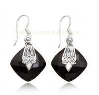 Black Onyx Earring - Sterling Silver Earring - Semi precious Stone Earring