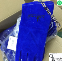 Orignal Leather Gloves 14 Inches Blue Color Wet Blue Labour Leather Gloves