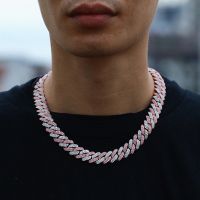 New Arrival Luxury Hips Hops 13mm Iced Out Bling Bling Rainbow CZ Cuban Chain Necklace Hip hop for Men Jewelry Factory Price