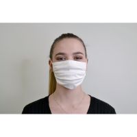 Washable White Cotton Fabric Face Mask in UK