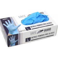 SAFEGUARD Nitrile Powder Free Gloves, Blue, box/100 gloves