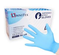 Blue Nitrile Gloves Powder Free. 200 gloves / box