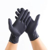 Oil And Acid Resistant Black And White Disposable Nitrile Gloves