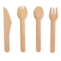 free shipping Compostable Eco-friendly Cardboard Paper Cutlery spoon fork knife 2000pcs/carton