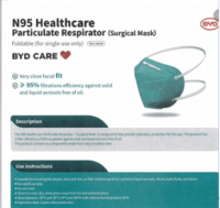 BYD Niosh N95 Disposable Respirator/Mask