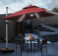 New Style Aluminum Furniture Factory Direct Prices Custom Size Aluminum Parasol Sunshade Umbrella Outdoor