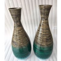 Eco-friendly Lacquer Spun Bamboo Vase Decorating Vase For Wholesale Made In Vietnam