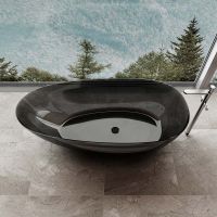 Promotional Specials Black Freestanding Solid Surface Clear Resin Transparent Bathtub Xa-8866t
