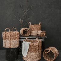 Cornhusk Water Hyacinth Storage Baskets