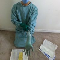 Disposable nitrile gloves level A powder free latex wear resistant rubber labor protection gloves 