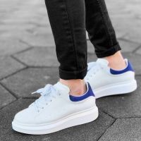High Sole Sneakers White And Blue