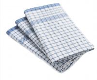 Hotel Kitchen Tea Towel Cotton Linen Plain Dish Towel Restaurant Napkin Duster Cloth Blue with White Dice