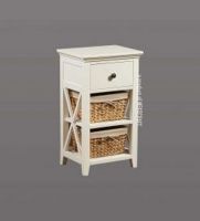 Wooden cabinet with (2) 3 seagrass drawers
