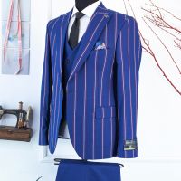 Latest Design blue striped color Suit Men Suits Men's Suits 3 Pieces